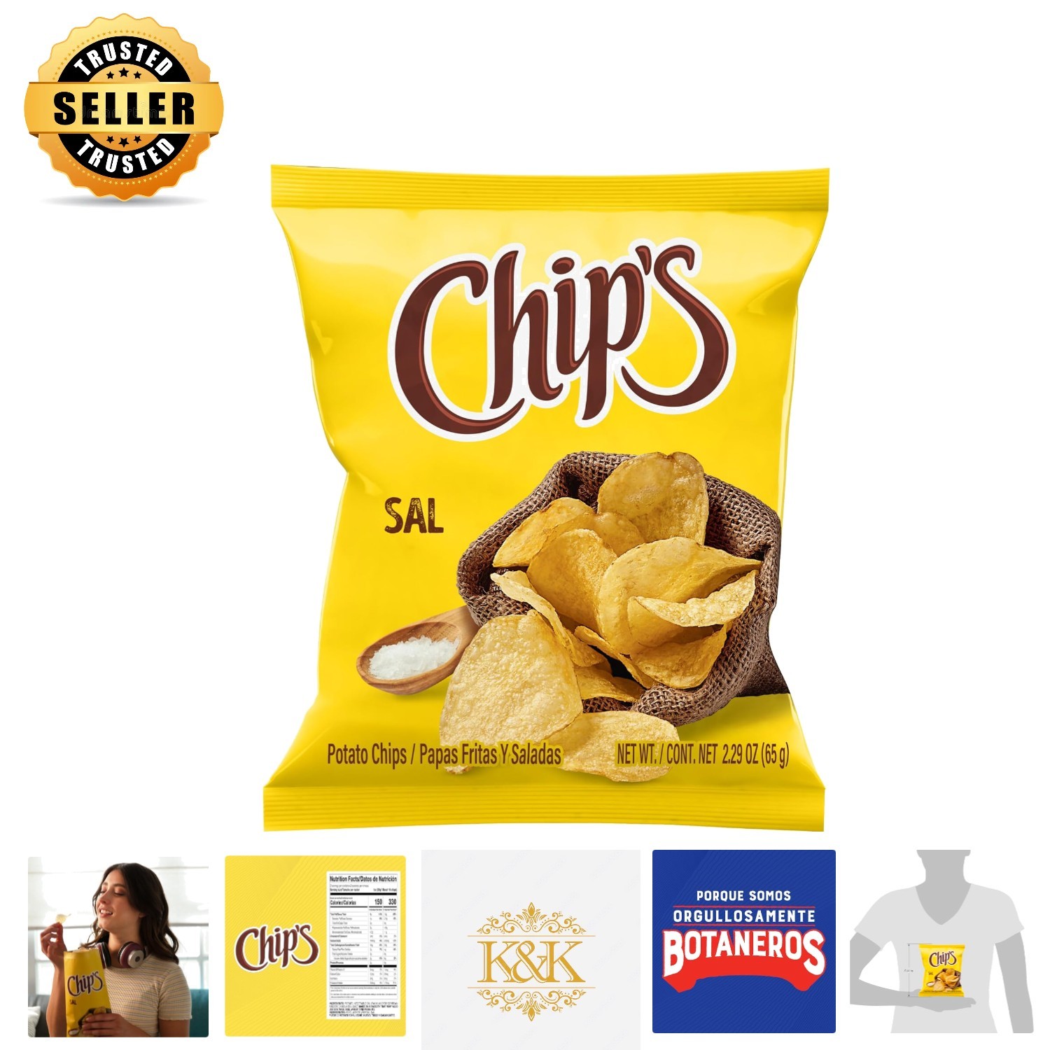 Enjoy Classic Crunch with Chip’s 2.29 oz Salted Potato Chips – Perfect Snacking