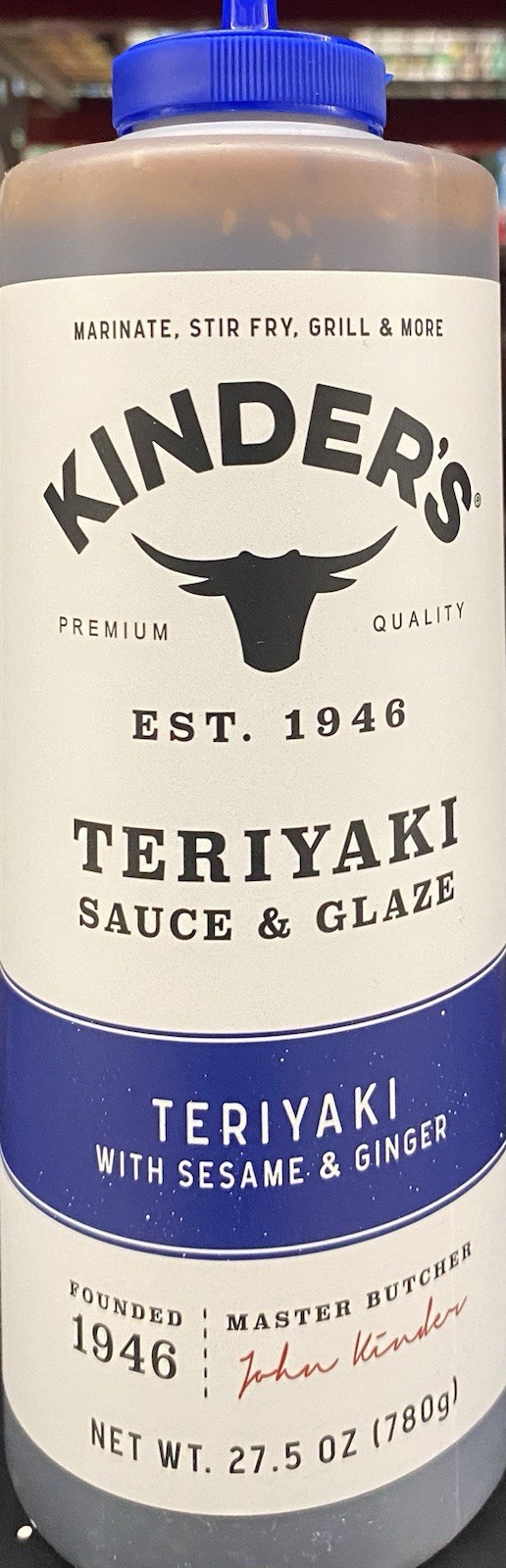 KINDER’S Premium TERIYAKI SAUCE & GLAZE Sesame & Ginger 27.5 Oz Bottle – 4 PACK