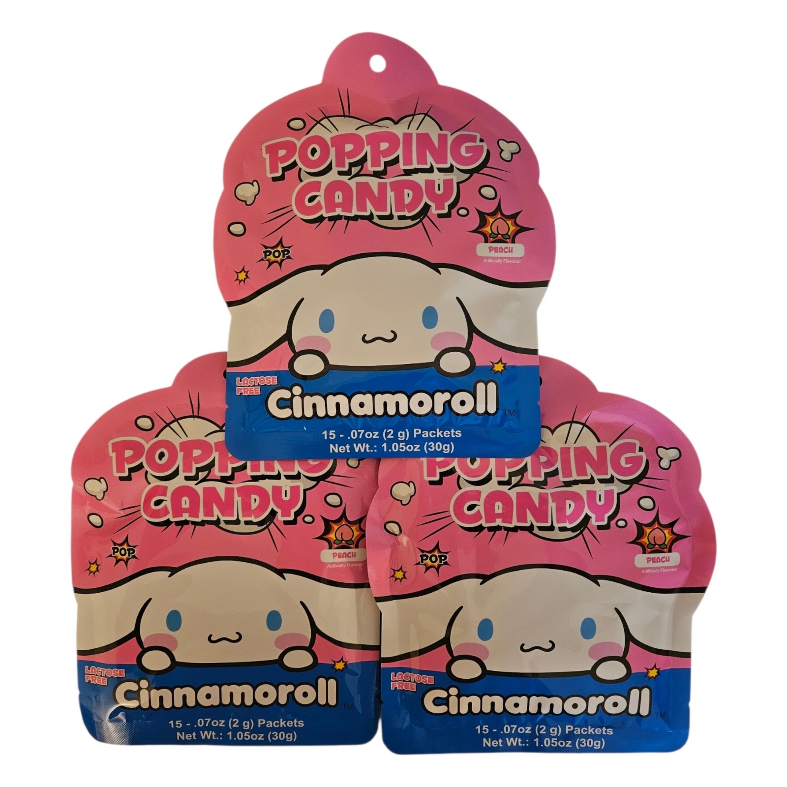 Cinnamoroll Popping Candy Peach Flavor 30g | Pack of Three (3)