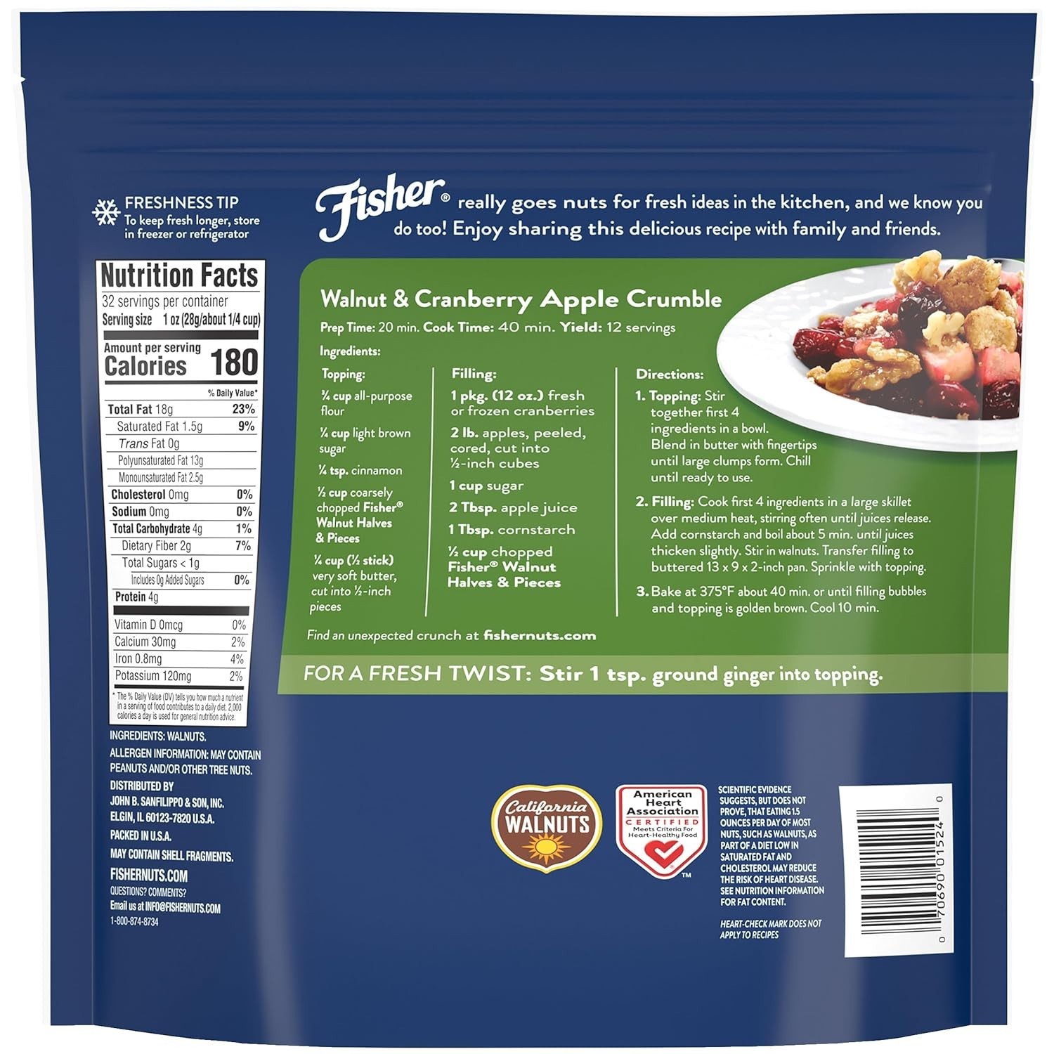 Walnut Halves & Pieces 2 lb, 100% California Unsalted Walnuts for Baking & Co…