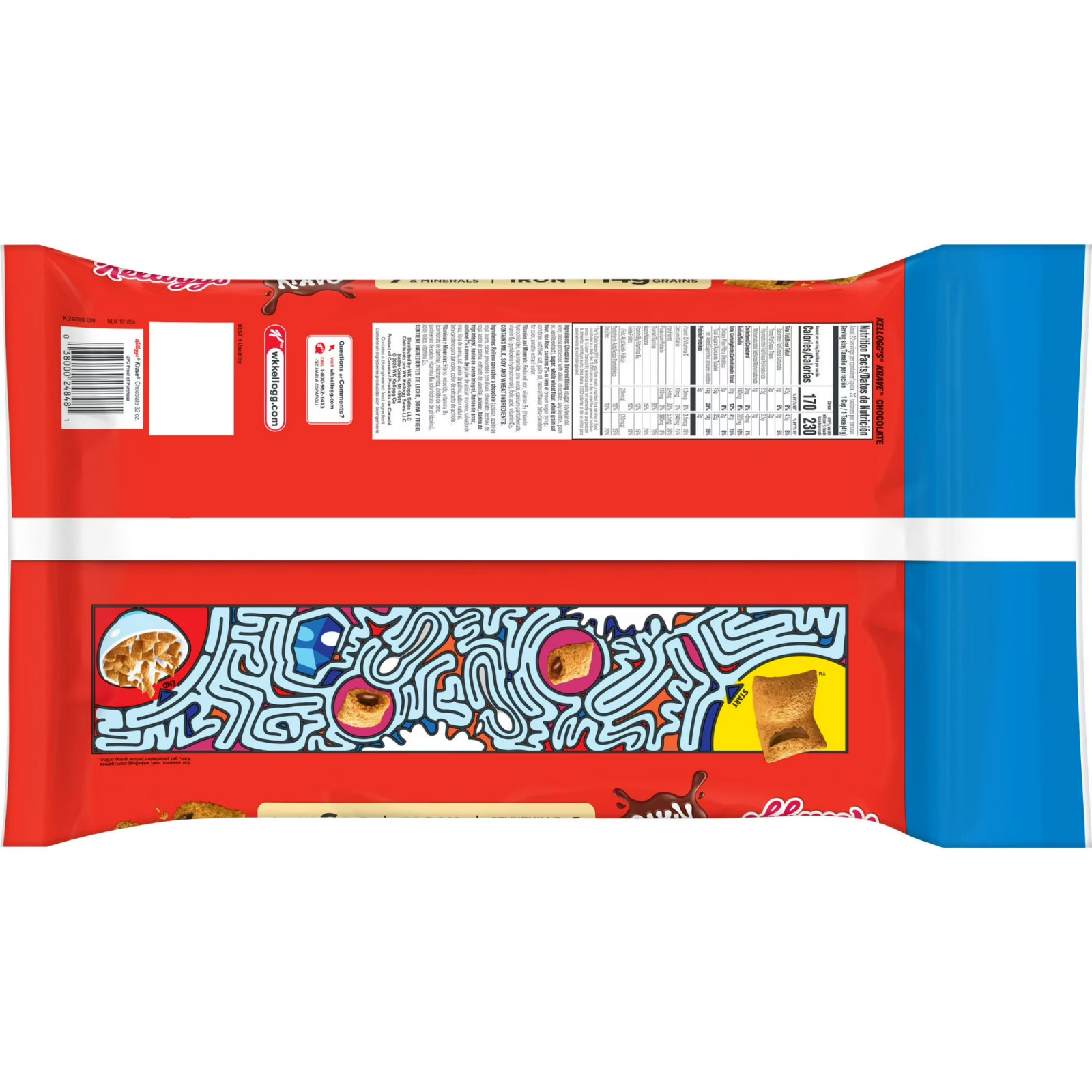 Kellogg’s Krave Chocolate Breakfast Cereal, 7 Vitamins and Minerals Carton( 32 o