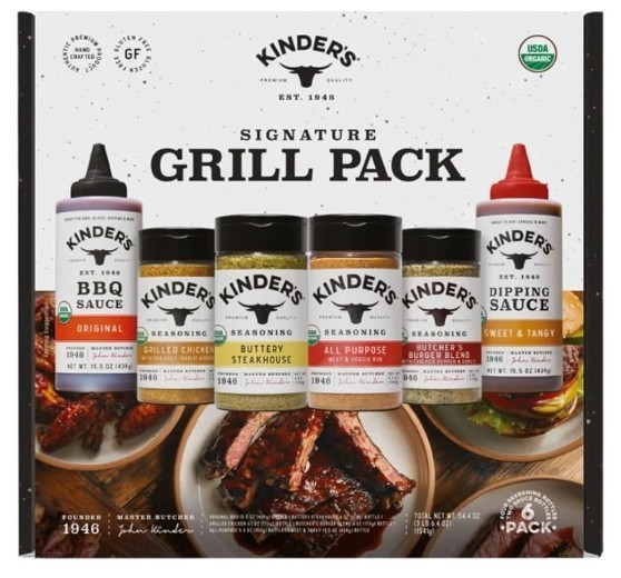 Kinder’s Grill Pack Organic Seasoning & Sauce Set, 6-Pack, Total 54.4 oz