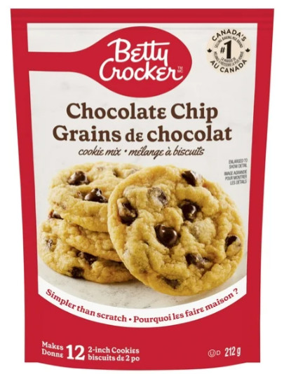 Betty Crocker Cookie Mix, Chocolate Chip, 212g (4 Pack)