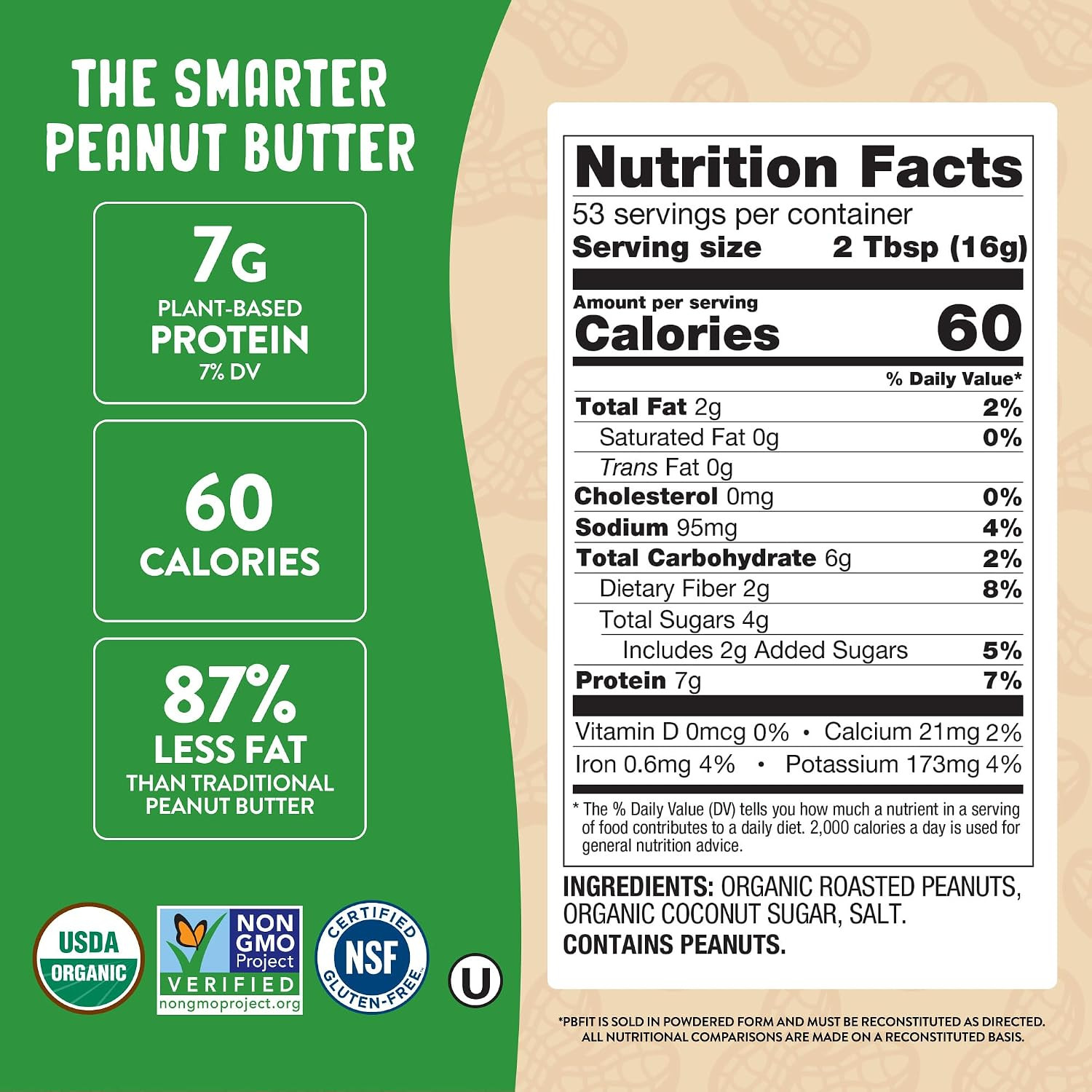30 Ounce Organic Peanut Butter Powder, Powdered Peanut Spread from Real Roasted