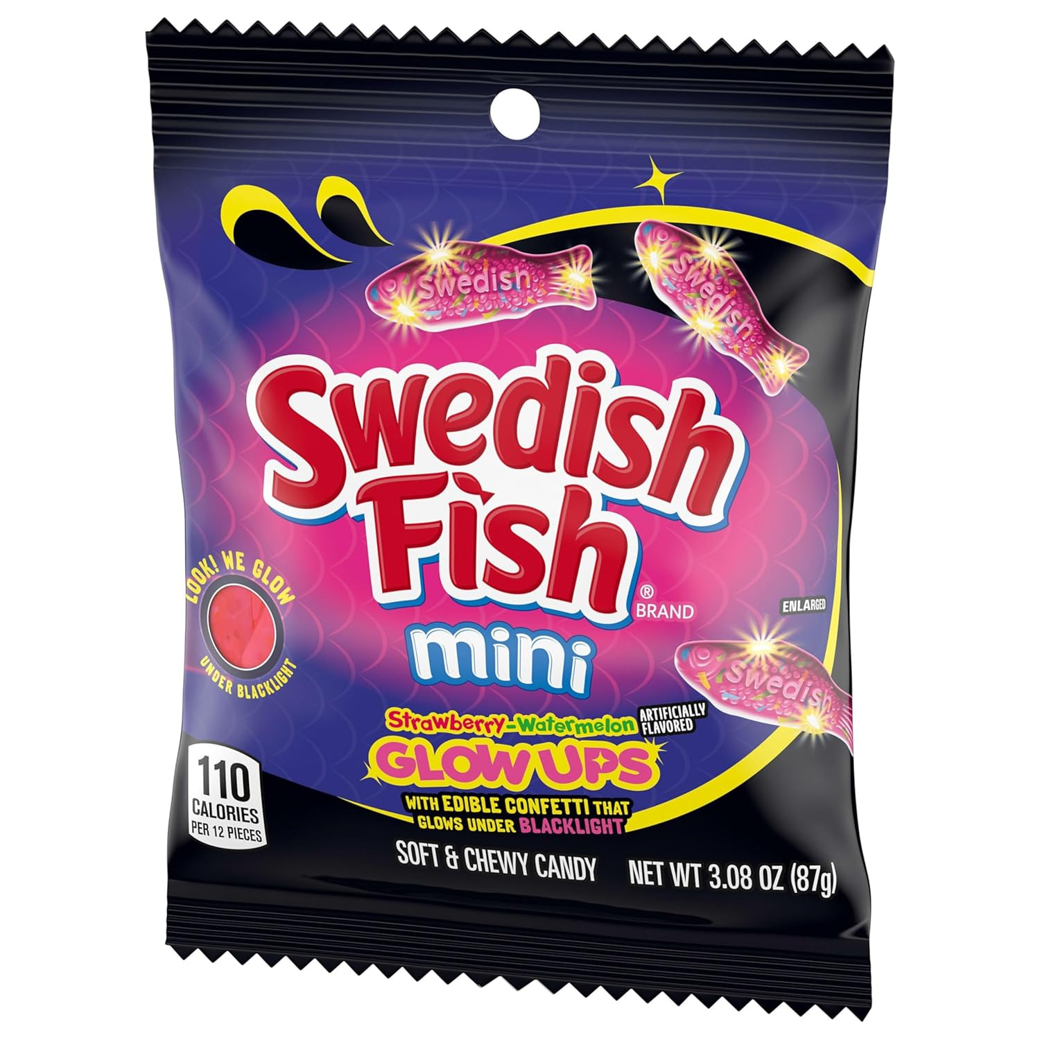 Mini Glow Ups Strawberry-Watermelon Soft & Chewy Gummy Candy, Bulk Candy, 12-3.0