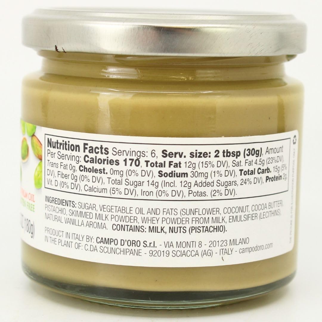 – Pistachio Butter Sweet Spreadable Cream, 6.3 Oz (180G), Rich & Nutty for Knafe