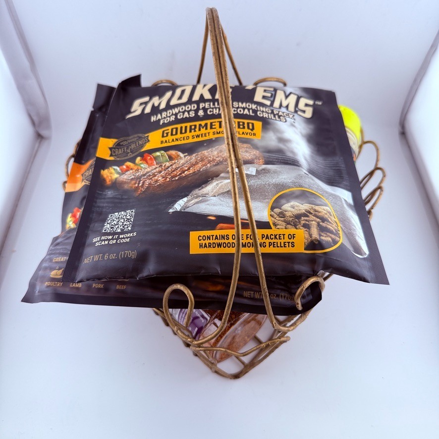 BBQ Spice Gift Set w/ Metal Heart Basket Smoke Em Pellets Rubs Valentine