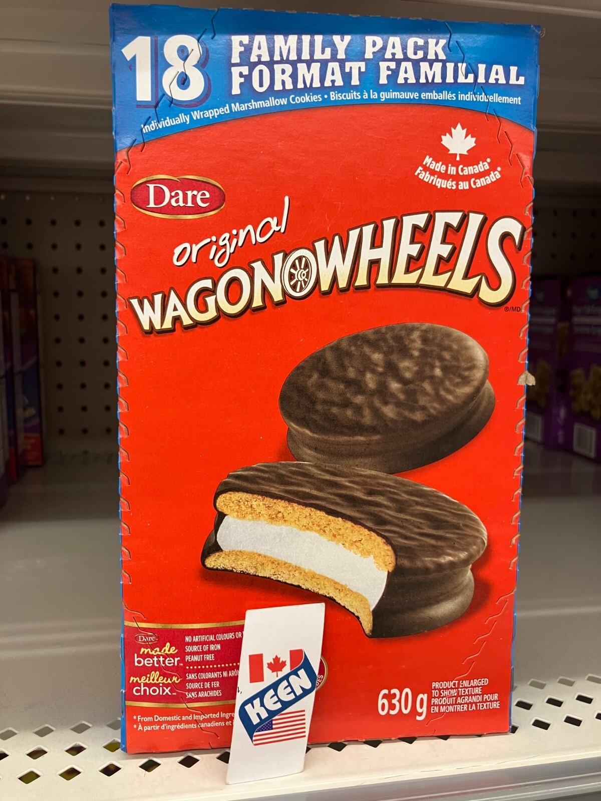 AiWaWa CA, Wagon Wheels Cookies, Dare, 630g, 18 packs, Fresh