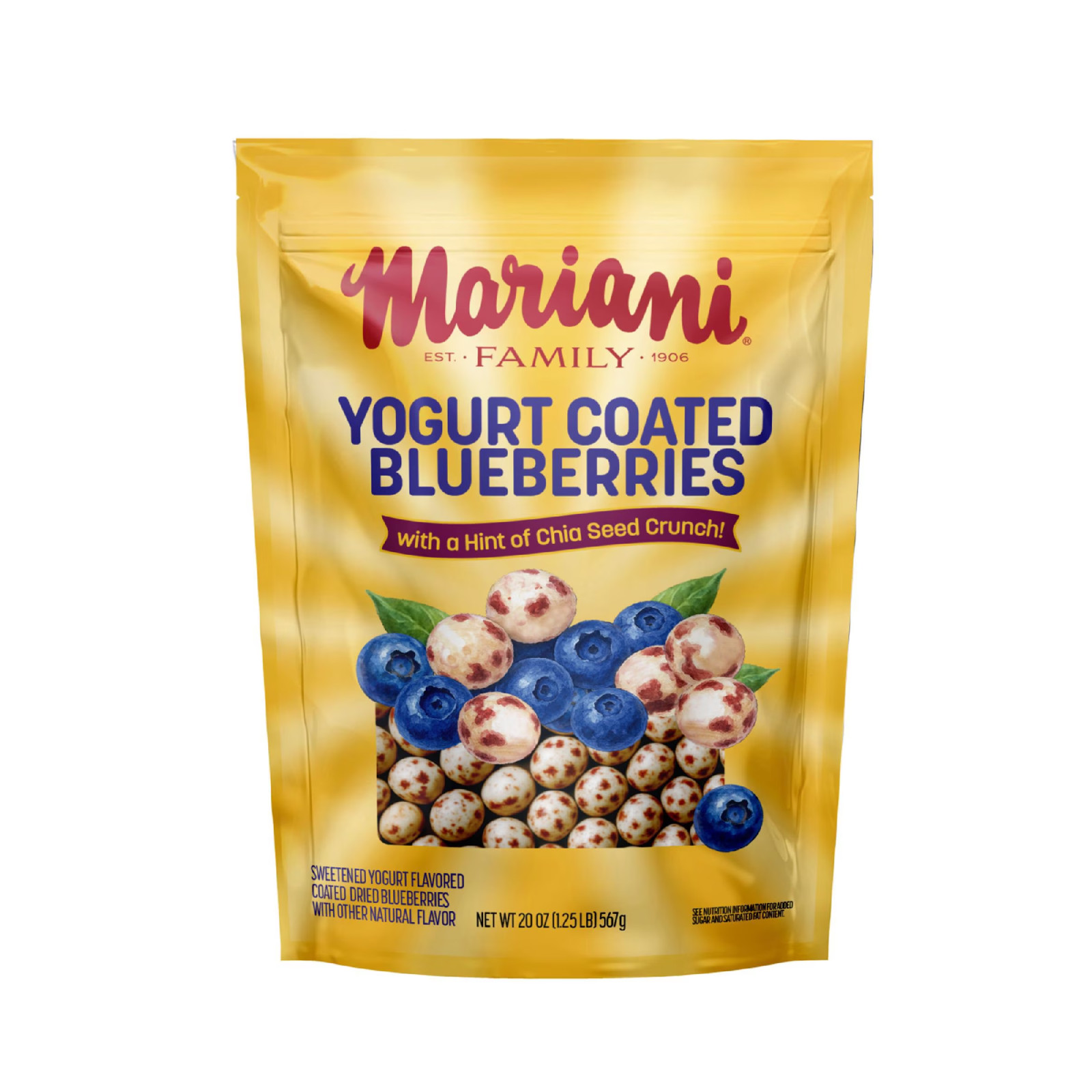 Mariani Yogurt Coated Blueberries with Chia Seed Crunch 20 oz.