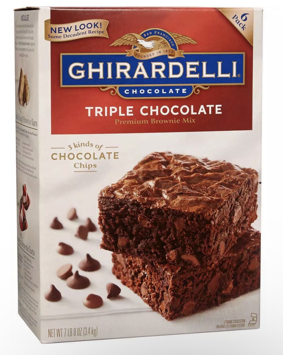 New Ghirardelli Triple Chocolate Premium Brownie Mix – 6 Pack Bulk Mix, 7.5 lb