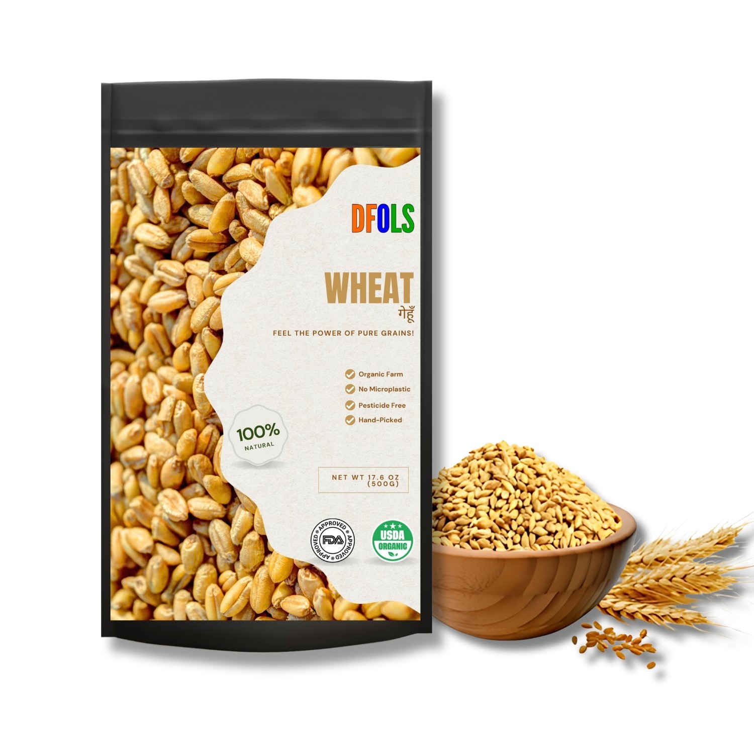 DFOLS Wheat Whole Grain Classic Nutty 0.55lb 8.82oz 250g 小麦