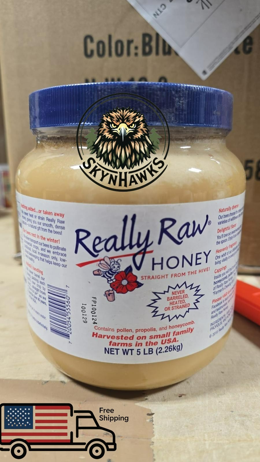 Really Raw Honey Jar Unprocessed Raw Honey 5lb Free Shipping