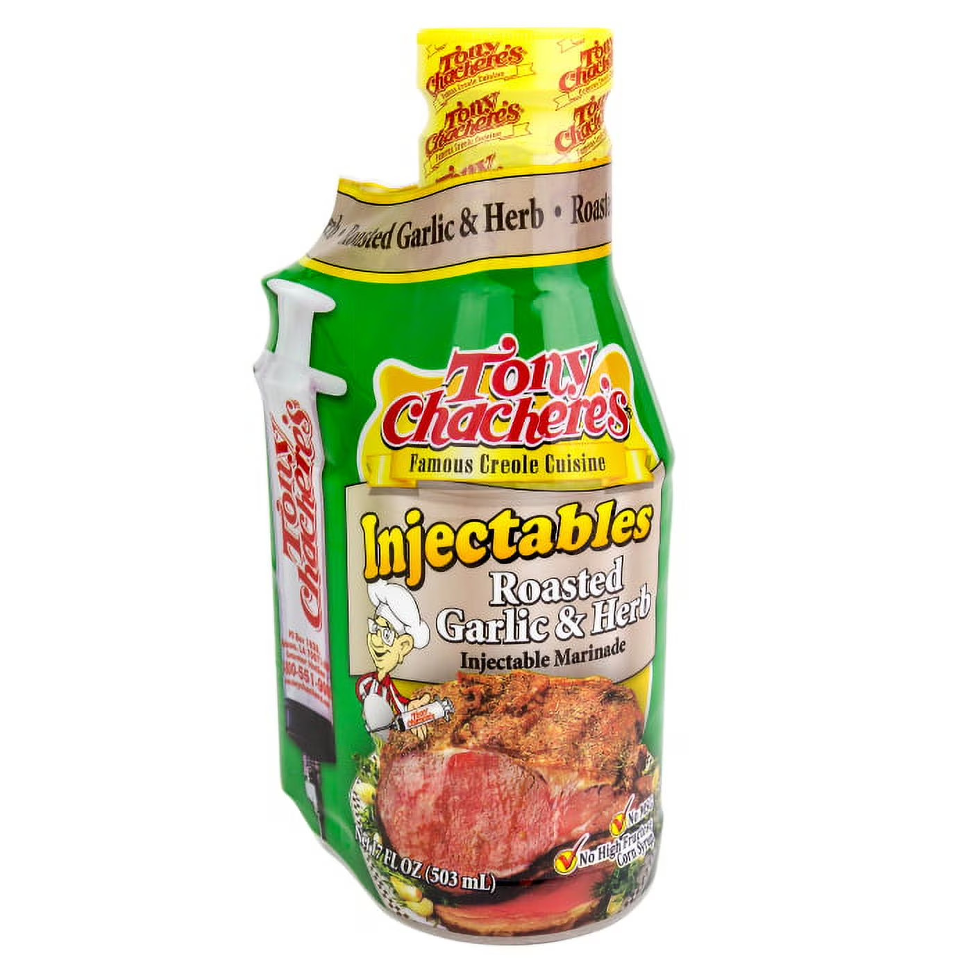 Tony Chachere’s Injectable Roasted Garlic & Herb Marinade 17 fl oz Free Shipping