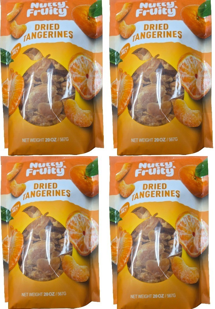 4-Pack Nutty & Fruity Soft & Juicy Dried Tangerines, 20 oz Each