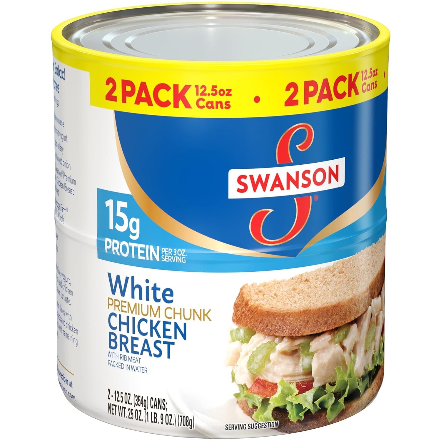 Swanson White Chunk Chicken Breast, 12.5 Oz Can, 2 Count