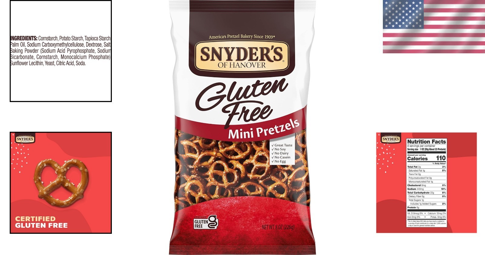 Snyder’s Gluten-Free Mini Pretzels, 8 Oz – Delicious Low-Fat Snack for All