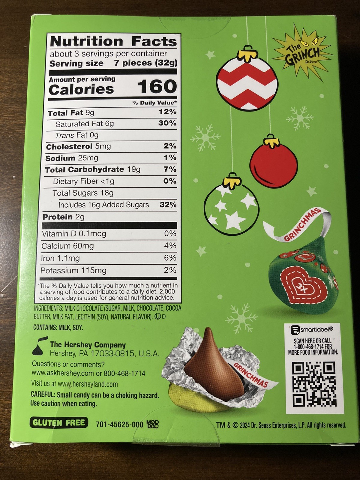 HERSHEY’S KISSES Grinch Chocolate Christmas Candy Holiday Gift Limited Edition