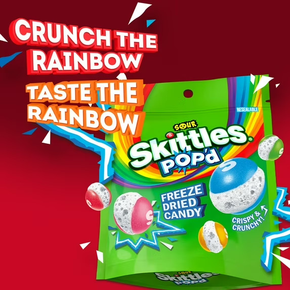 SKITTLES POP’D Sour Freeze Dried Candy – 5.5 oz Bag Free Shipping