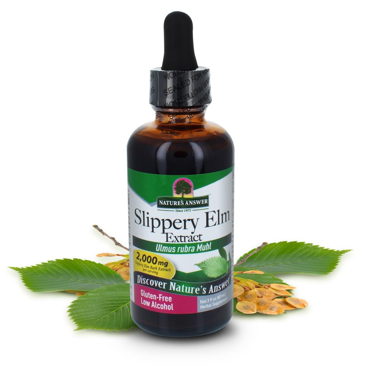 Slippery Elm Herbal Supplement 1000 mg Super Concentrated 60 Capsules – Aids