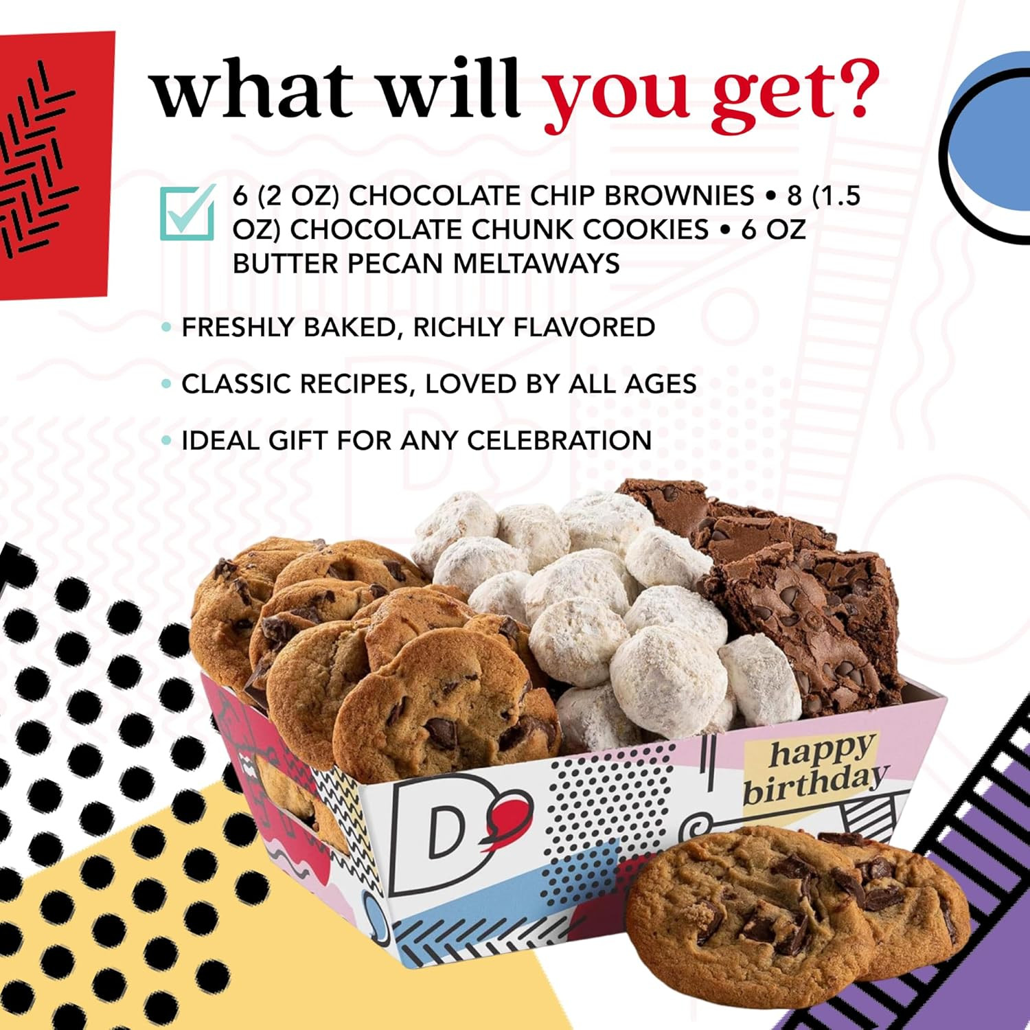 David’S Cookies Happy Birthday Cookies Gift Basket – Deliciously Flavored Assort