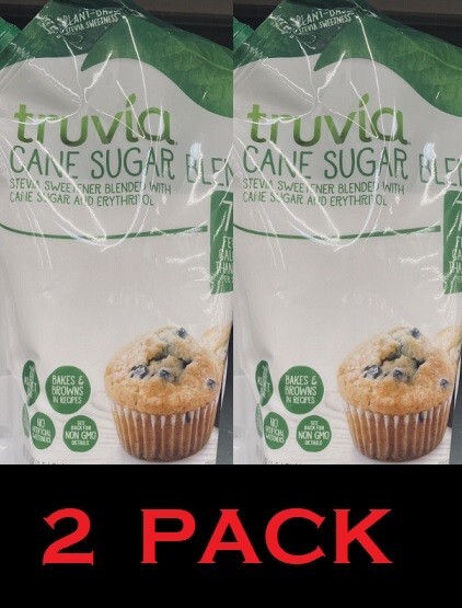 2x Truvia Cane Sugar Blend Stevia Sweetener Cane Sugar & Erythritol 24 oz 2 PACK