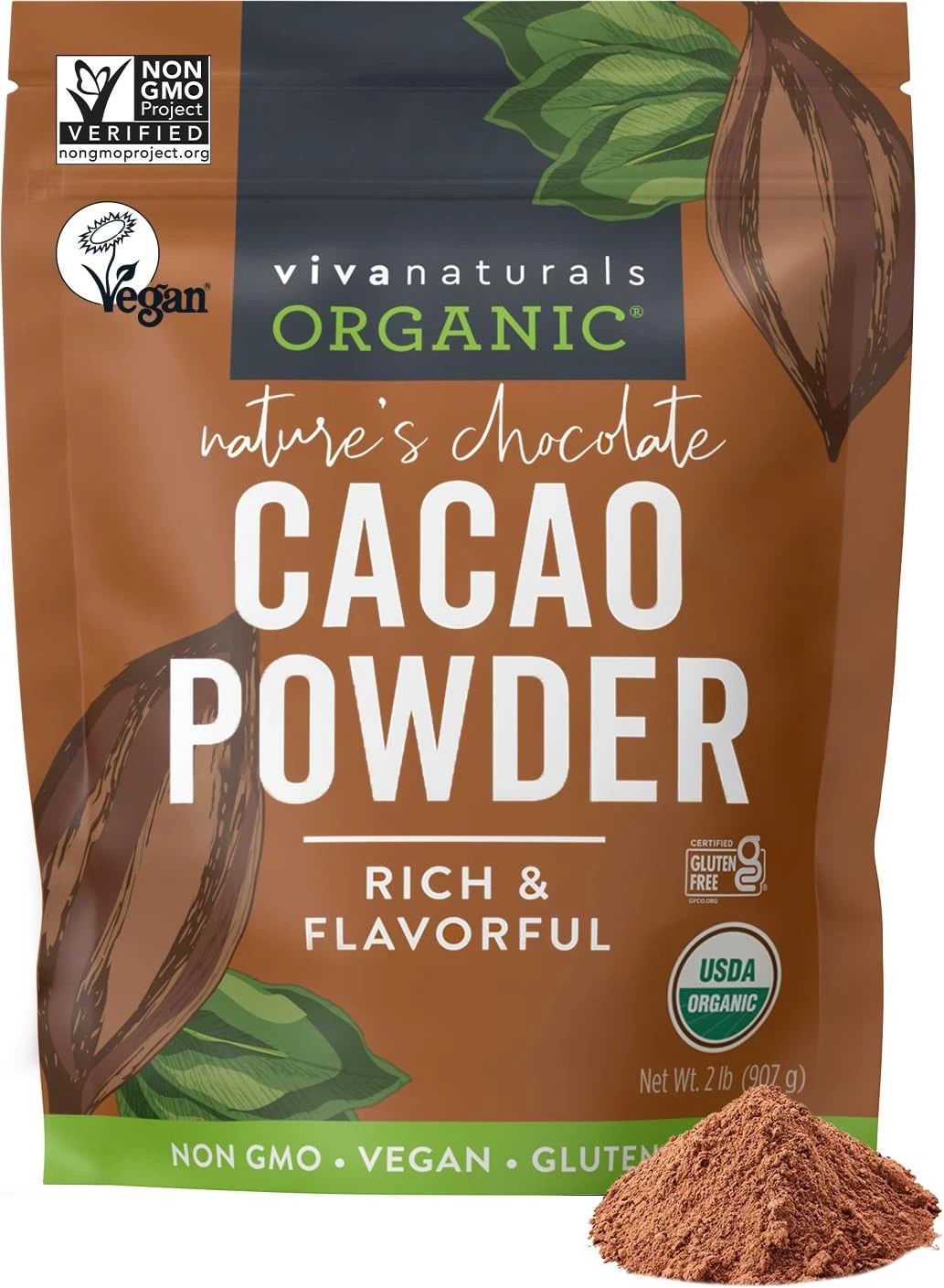 Cacao En Polvo Organico, 2 Lb – Cacao En Polvo Sin Azucar Con Rico Chocolate …
