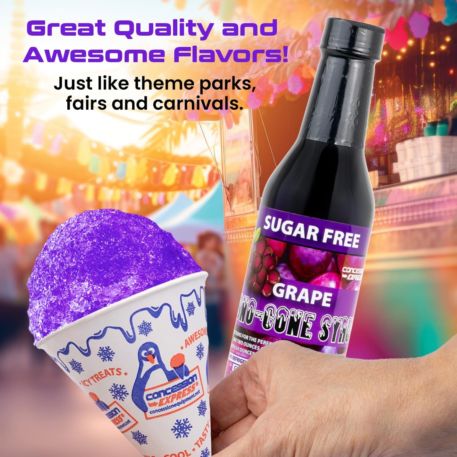 Sugar Free Syrup for Snow Cones – Enjoy 5 Bold Flavors, 12.7 oz Bottles