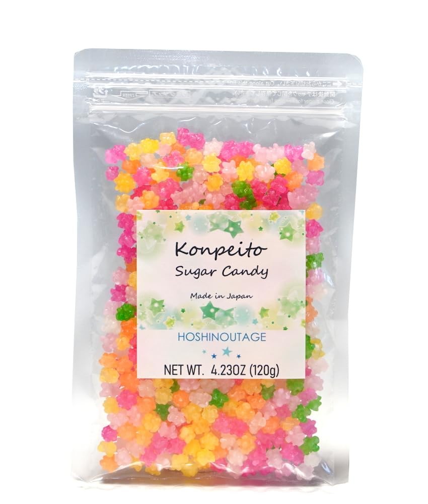 Konpeito Japanese Star Sugar Candy Cute colors 4.23oz [120g] – Colorful Star-…