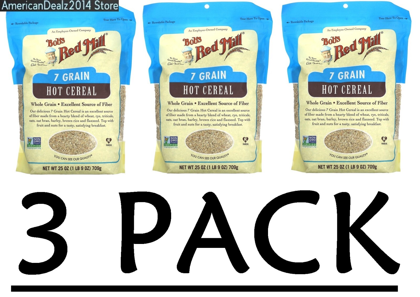 3 PACK – Bob’s Red Mill 7 Grain Hot Cereal, 25 oz (Total 75 oz)