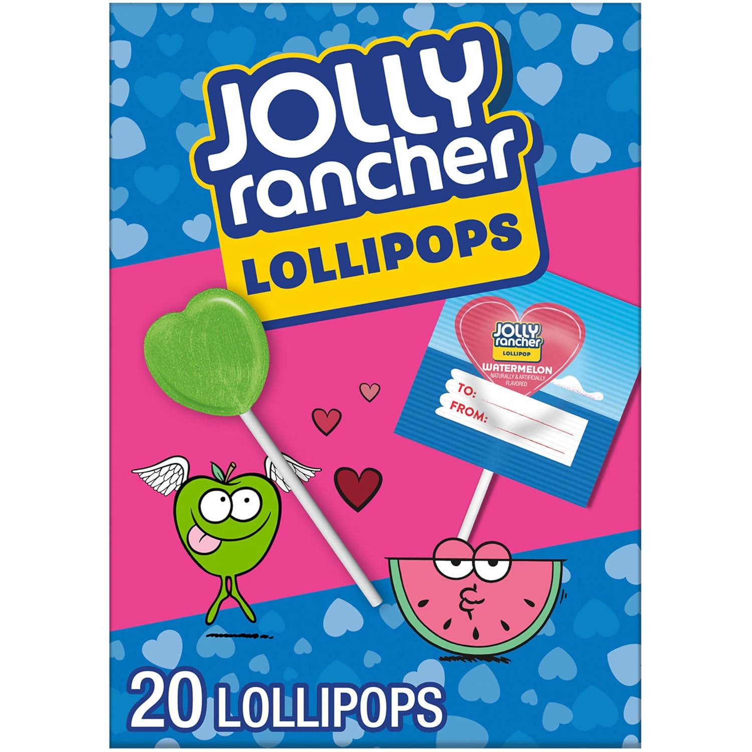 Assorted Fruit Flavored, Valentine’S Lollipops Box, 9.2 Oz (20 Pieces)