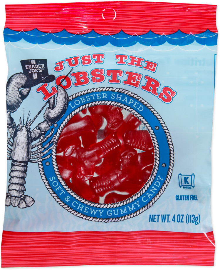 Trader Joe’s 4 oz. JUST THE LOBSTERS Shaped Soft & Chewy Gummy Candy *BB 4/2027*