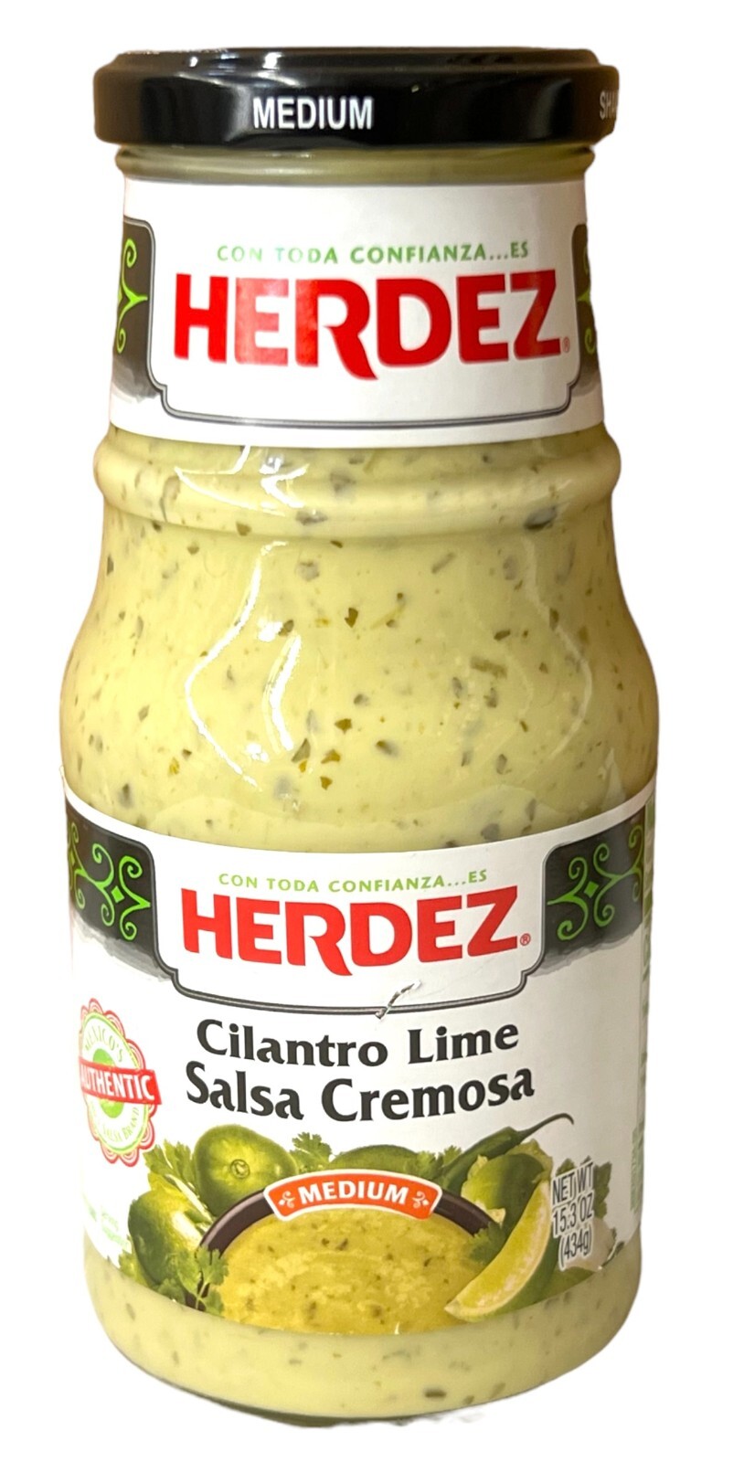 Herdez Medium Authentic Mexican Cilantro Lime Salsa Cremosa 15.3 oz