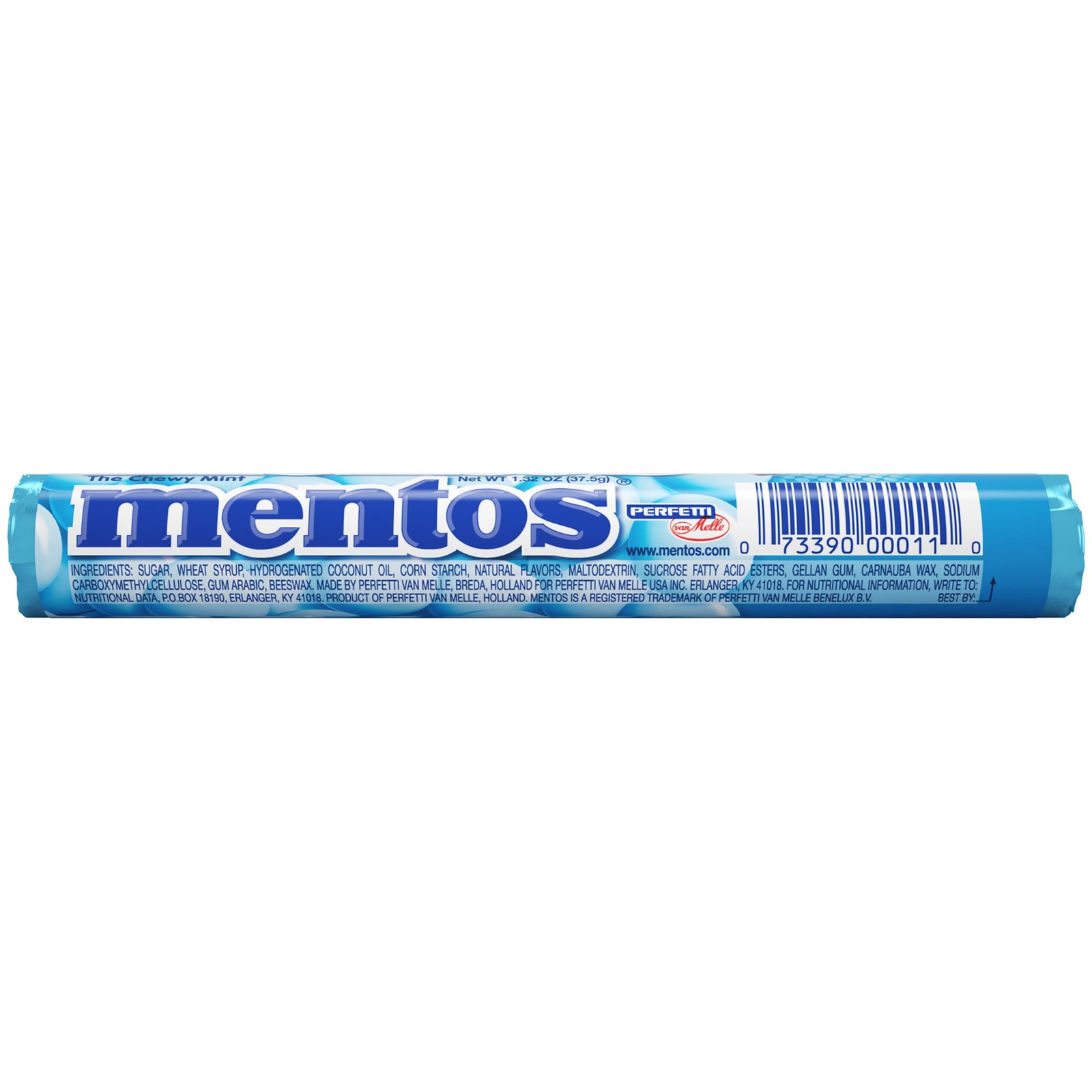 Mentos Chewy Mint Candy Roll, Mint, 14 Pieces Per Roll Pack of 1