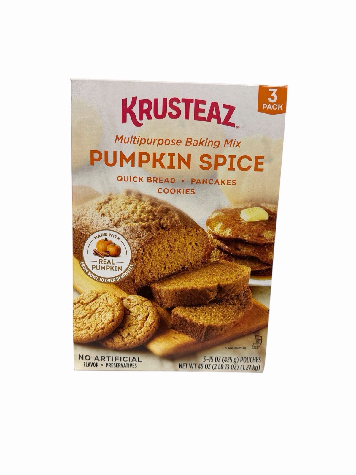 Krusteaz Pumpkin Spice Baking Mix 15oz 3-Pack EXP 2027