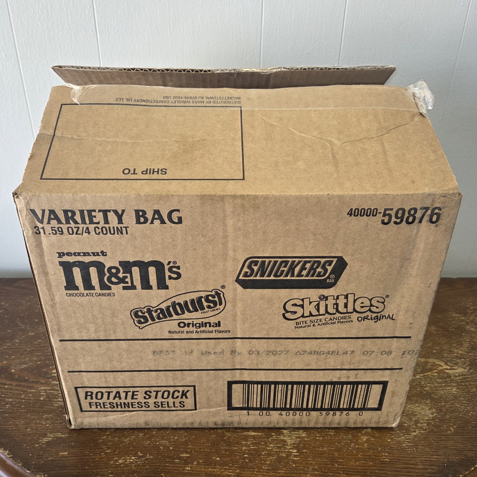 Lot Of 4 Jumbo Bag Fun Size Choc & Candy Asst Bags 1.97lb Snickers+ Ex.03-2027