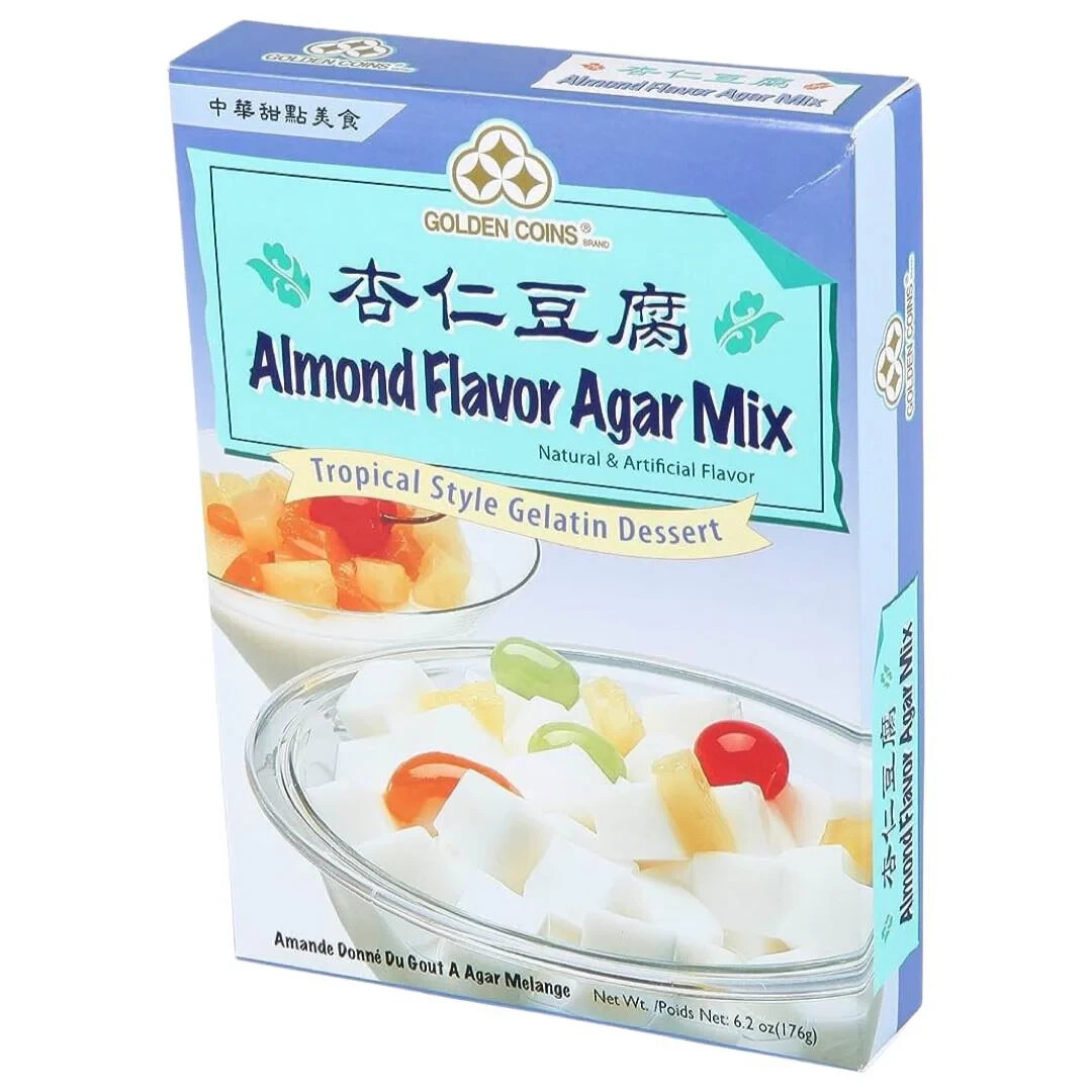 Golden Coins Almond Flavor Agar Mix 6.2 oz ( Pack of 12 ) ~ Made In USA