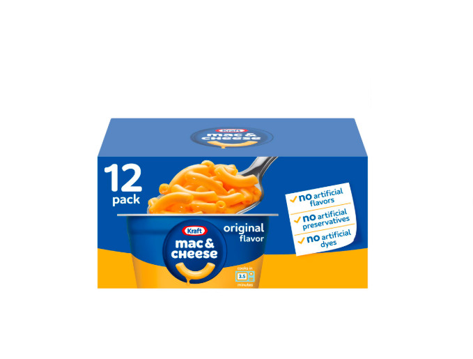 Kraft Original Macaroni and Cheese Easy Microwavable Dinner,2.05 oz., 12 pk