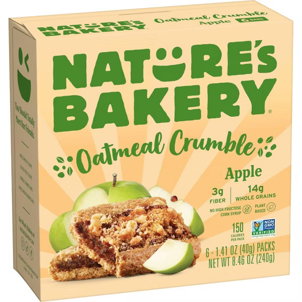 «Nature’s Bakery Apple Oatmeal Crumble Breakfast Bars – 8.46oz/6ct