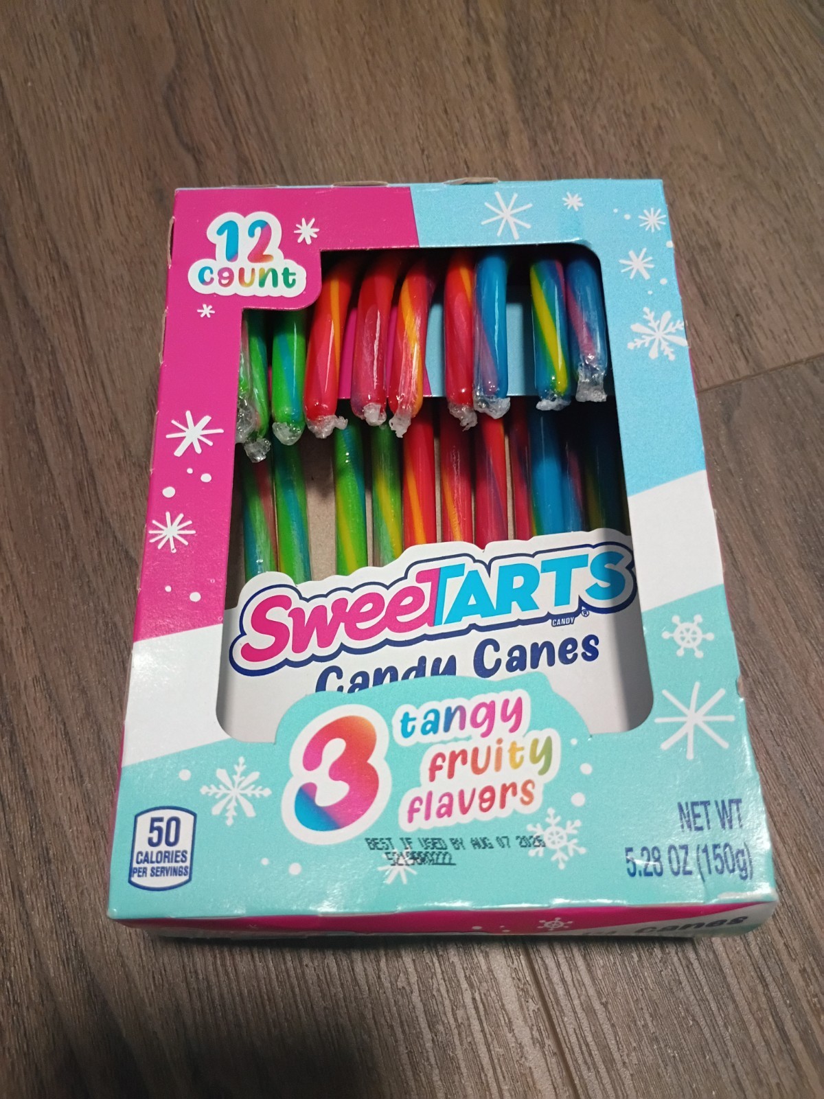 12 – Sweetarts Christmas Candy Canes Punch, Green Apple, Cherry EXP AUG 2026