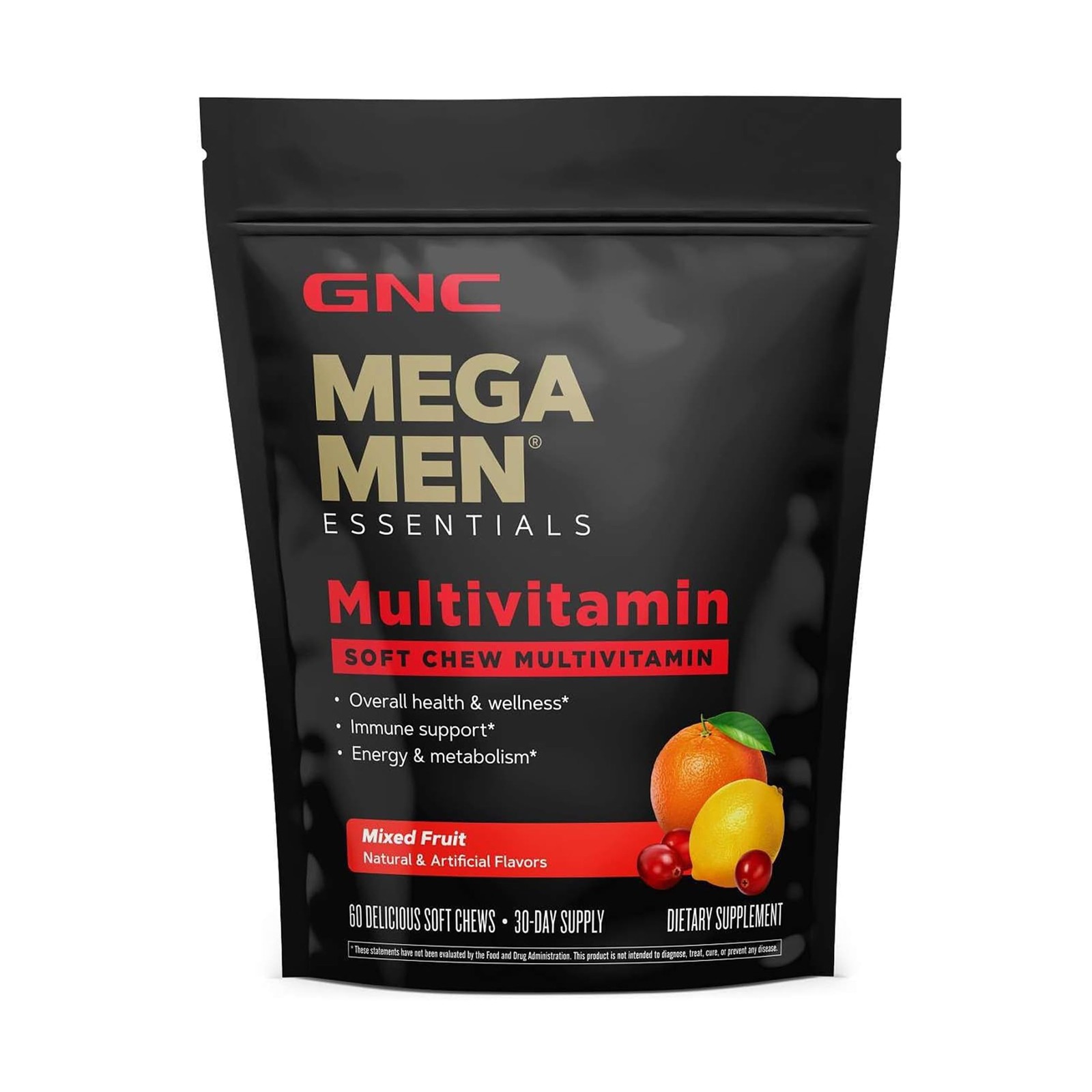 GNC Mega Men Soft Chew Multivitamin for Men | Energy and Metabolism Support |…