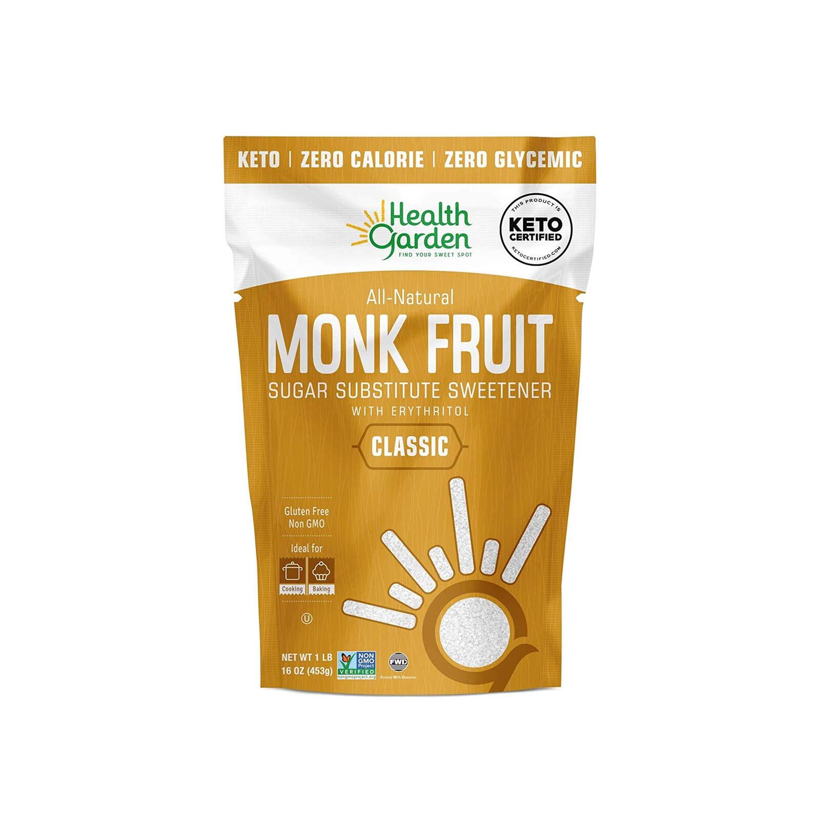 Health Garden Monk Fruit Sweetener, Classic – Non GMO – Gluten Free – Sugar Subs