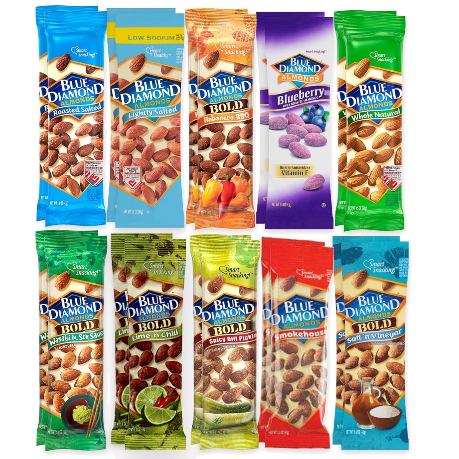 Flavorful Almond Mix – 10 Flavors x 20 Bags