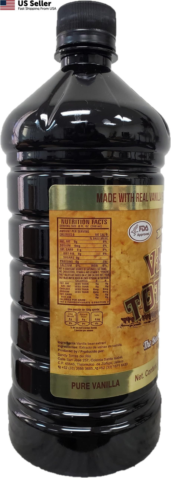 Mexican Vanilla Totonac’s – 33.2 Oz (1 Lt) Bottle – Fl (Pack of 1)