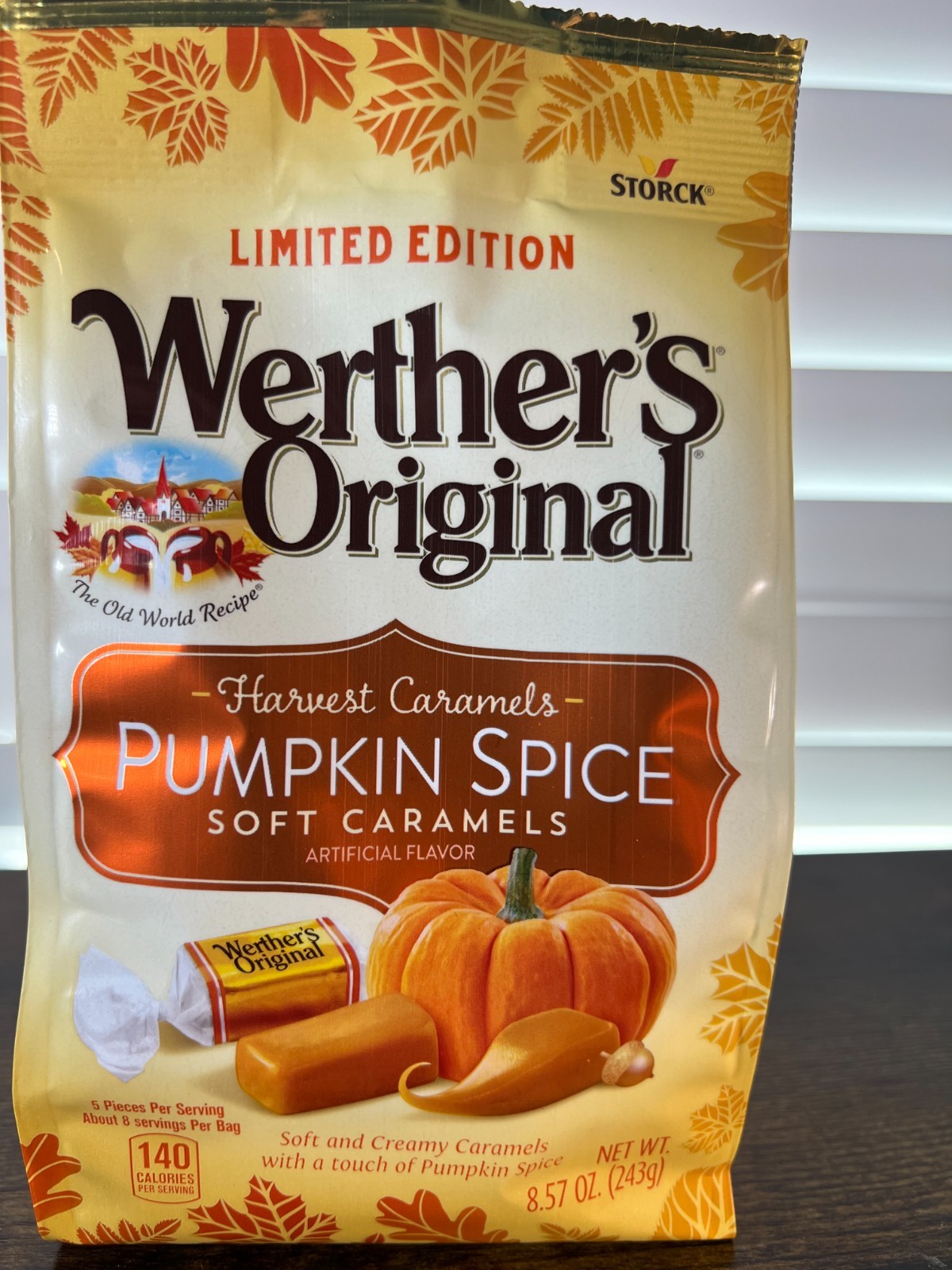 1 x 8.57 oz Werther’s Originals, Harvest Caramels Pumpkin Spice Soft Candy K