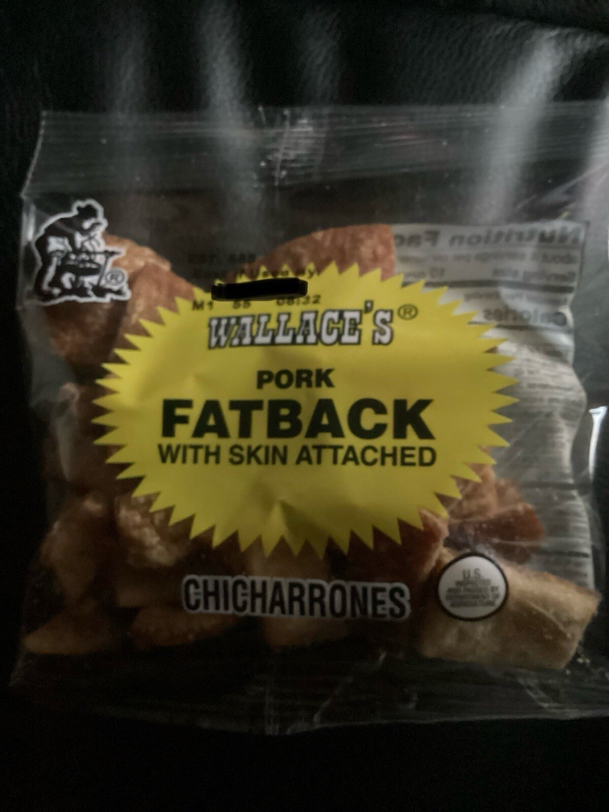 WALLACE’S PORK FATBACK WITH SKIN ATTACHED CHICHARRONES REGULAR FLAVOR (10 PACK)