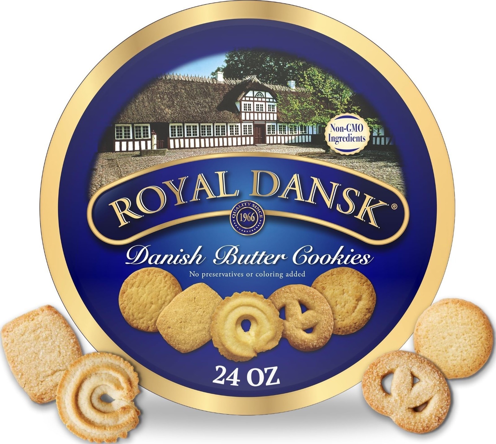 Premium Danish Butter Cookies – Assorted Real Butter Treats for Sharing, 24 oz