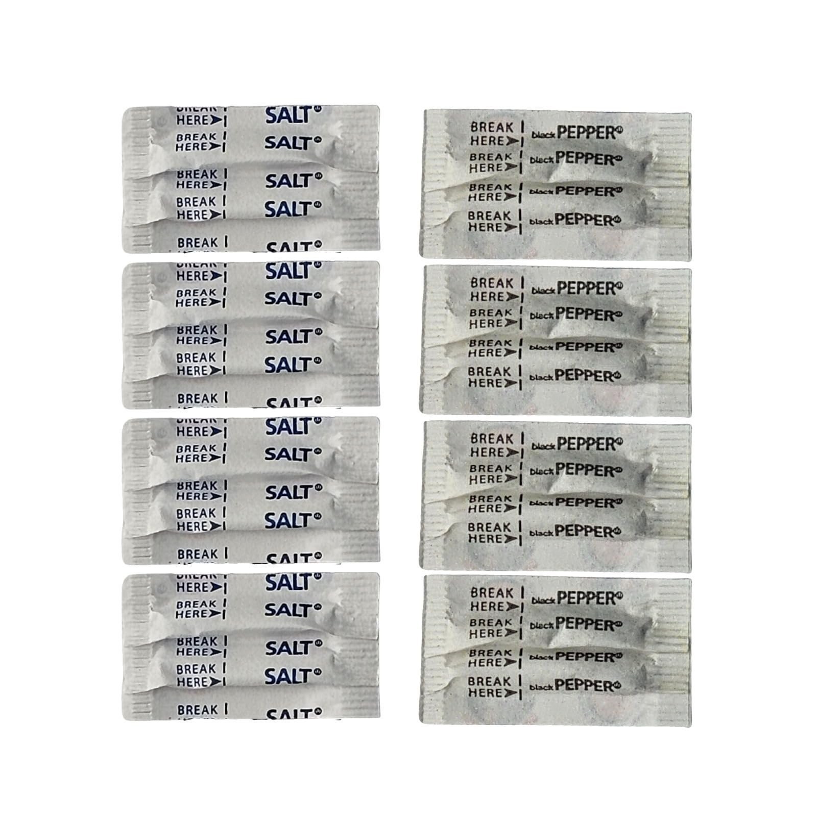 Green Direct Salt and Pepper Packets, 200 pcs, 100 Salt & 100 Pepper Packs