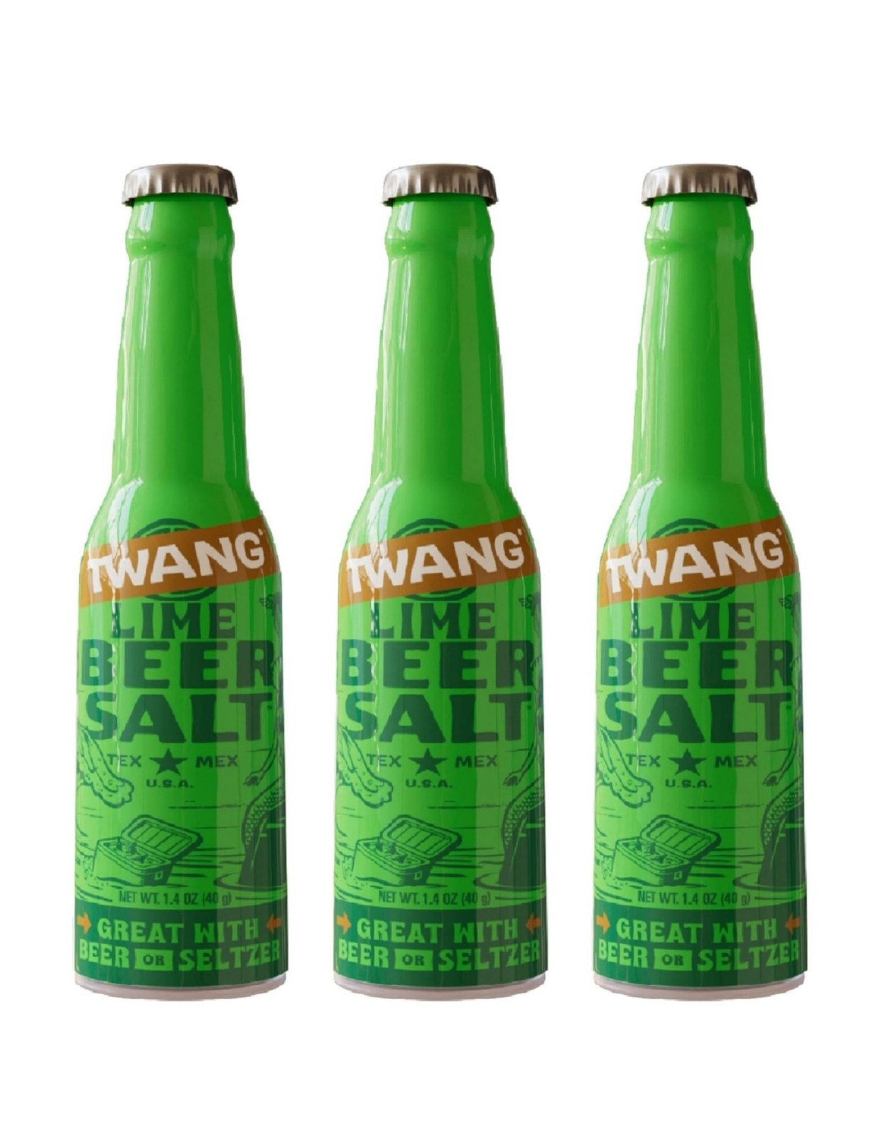 Flavored Beer Salt, Lime, 1.4 Ounce Mini Bottles Beer Cocktails Beverages 3 Pack