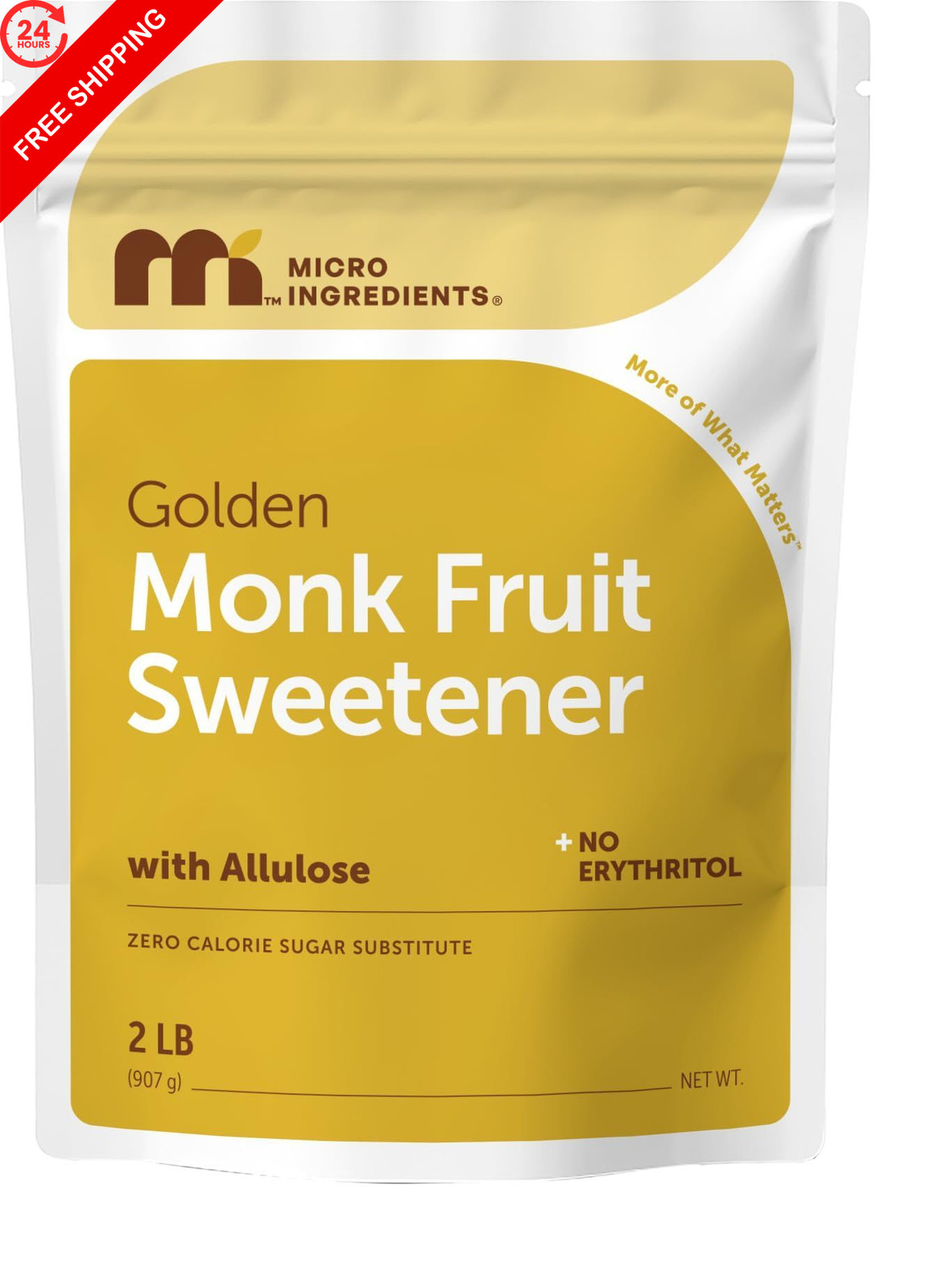 Micro Ingredients Golden Monk Fruit Sweetener 32 Ounce (Pack of 1),