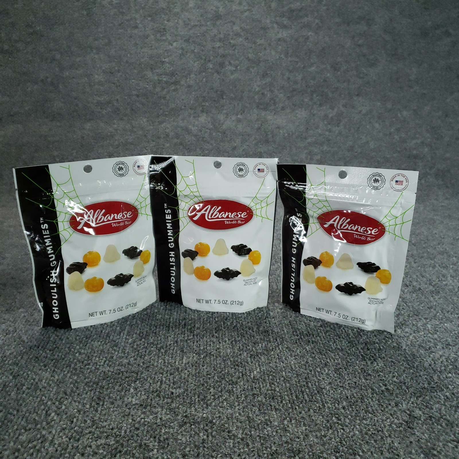 Lot of 3Albanese Halloween Spooktacular & Ghoulish Gummies 7.5oz Each BB 1/2027